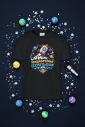 T-shirt enfant noir à imprimé rond «Mini explorateur cosmique»