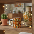 Mug 3D rétro arches étagère cactus vase vintage
