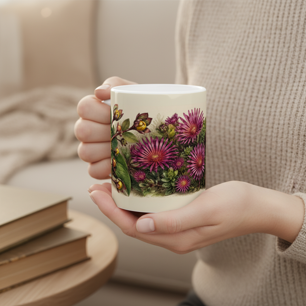Mug Botanique Vintage — mains lifestyle