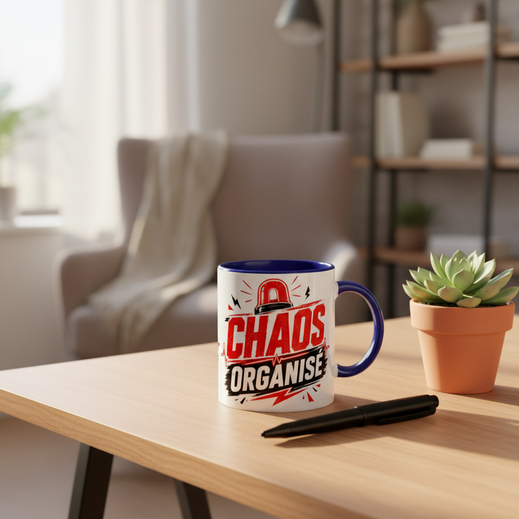 Mug Chaos Organisé ambiance bureau cosy