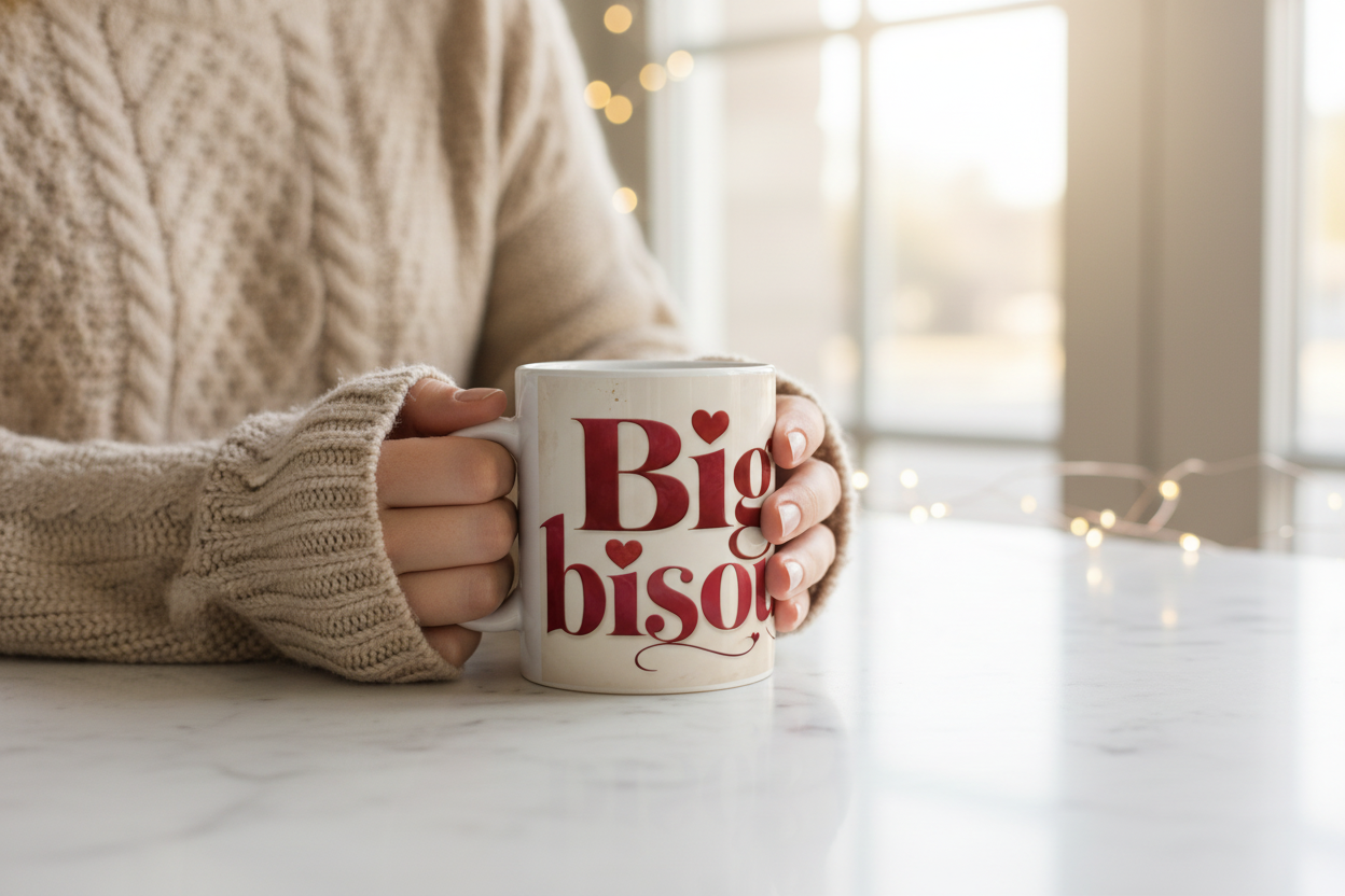 Mug Gros Bisous — femme fenêtre
