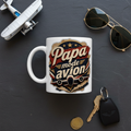 Mug blanc avec inscription “Papa mode avion”