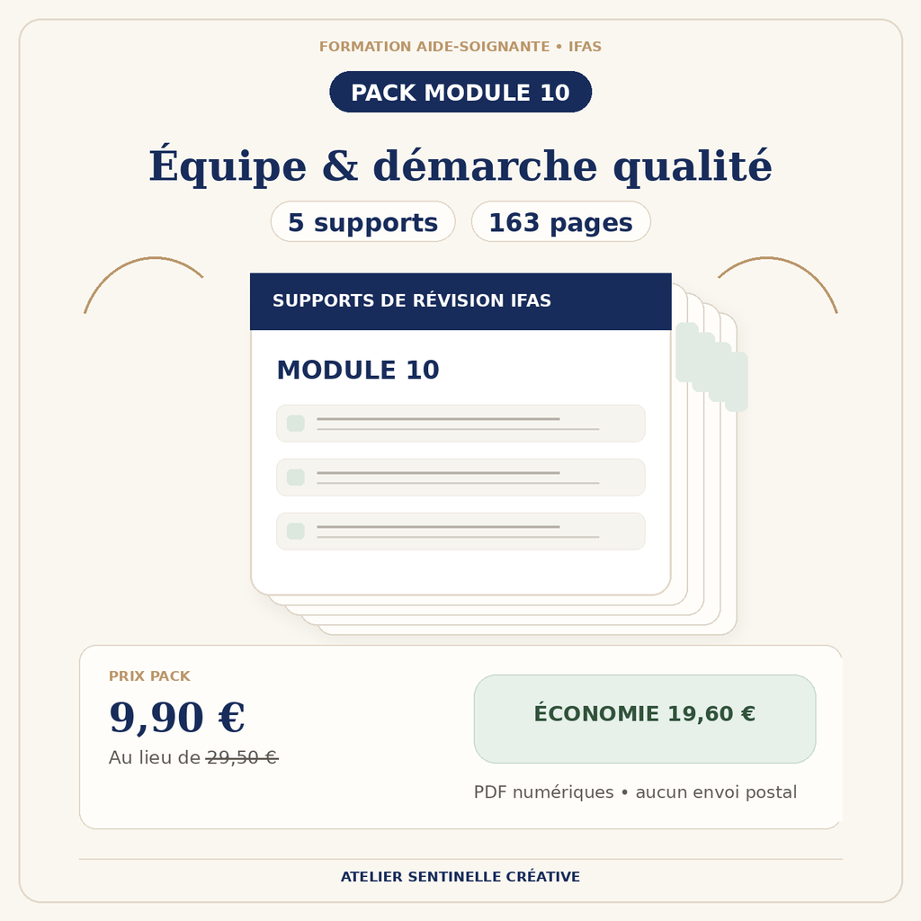 Pack Module 10 IFAS : 163 pages, supports de révision, PDF numérique, 9,90 €.