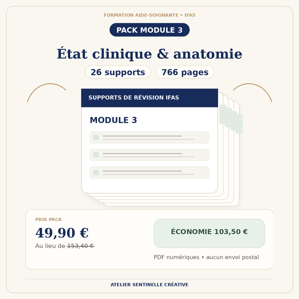 Pack Module 3 IFAS : 26 supports, 766 pages, supports de révision