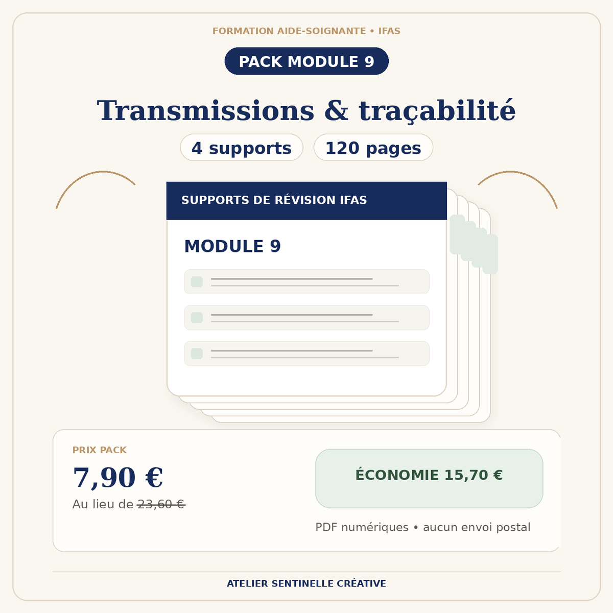Pack Module 9 IFAS PDF numérique, 7,90 €, 4 supports, 120 pages