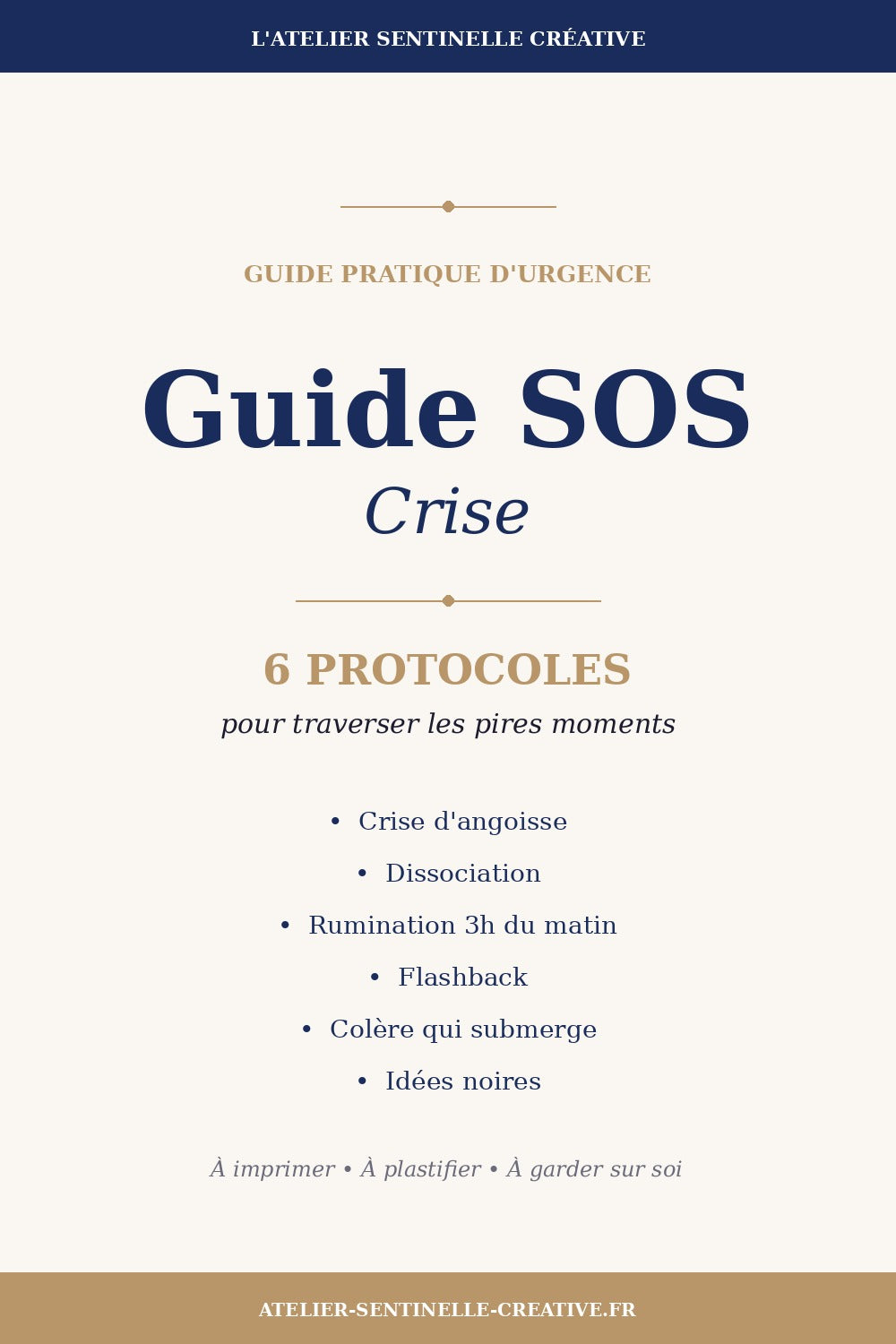Guide SOS Crise — 6 protocoles pour traverser les pires moments