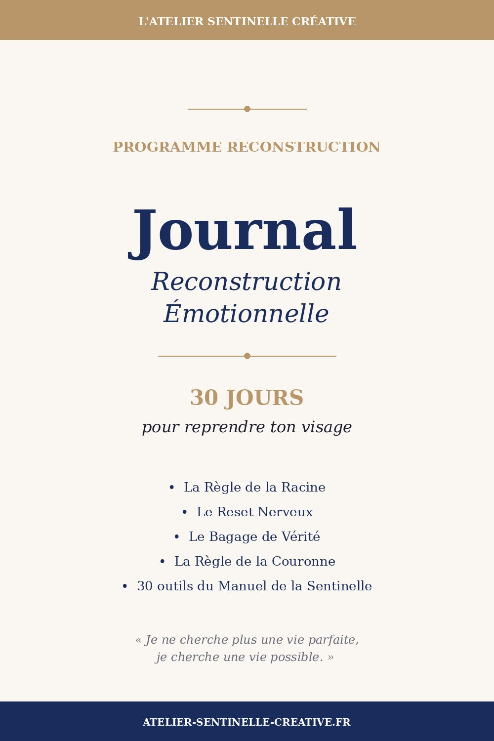 Journal 30 Jours — Reconstruction emotionnelle apres trauma