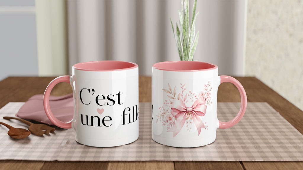 Mug C'est une fille — Cadeau naissance bébé fille
