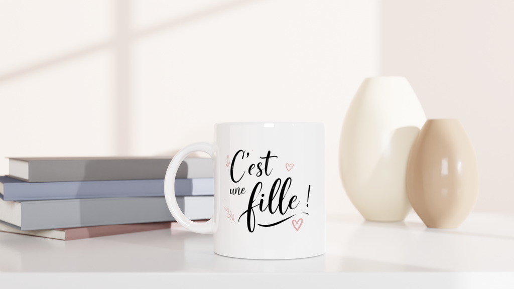Mug C'est une fille — Cadeau naissance bébé fille