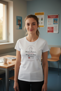 T-shirt blanc porté, imprimé cœur et texte « Bienveillance, mais pas disponibilité »