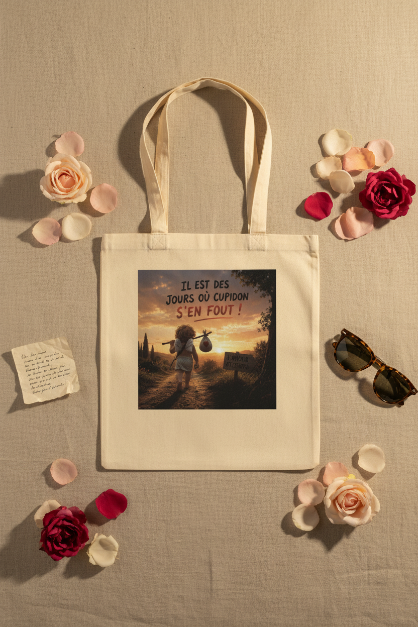Tote naturel flat lay