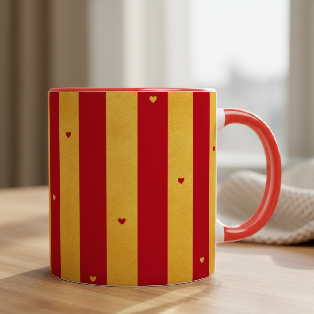 Zoom design rayures et petits coeurs